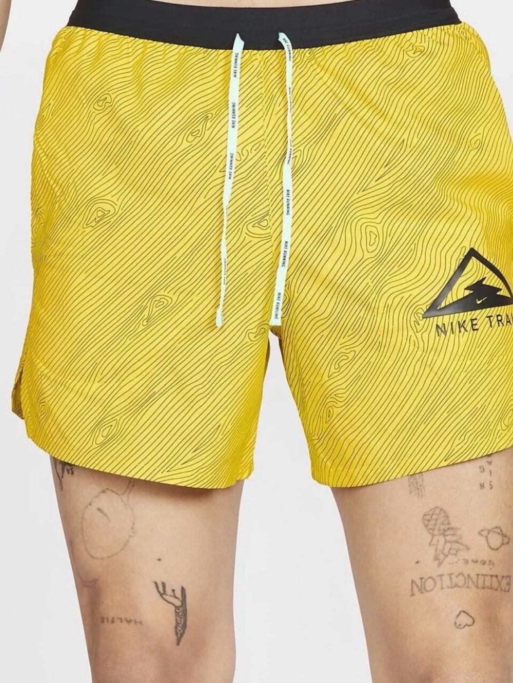 Nike Men's M flex stride trail running shorts 2-in-1  5” yellow black #CQ7949-73